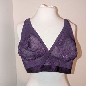 Elegant Purple Lace Bralette